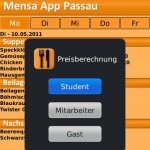 Screenshot Mensa Passau App