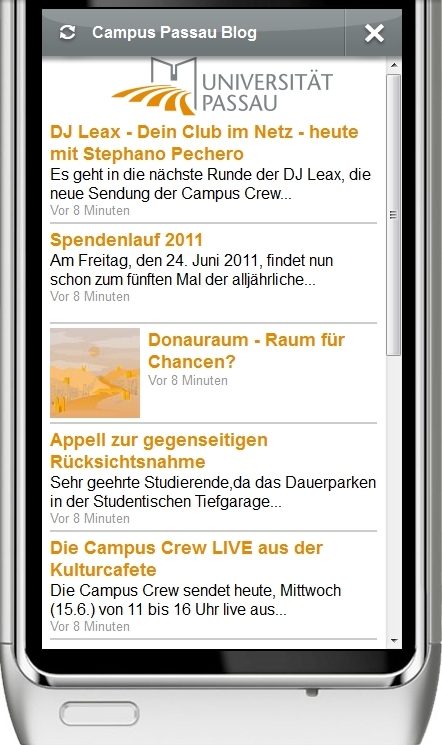 Das Nokia App vom Campus Passau Blog
