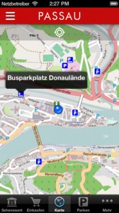Kartenansicht in der Passau App