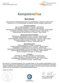 KompetenzPAss - Gesamtzertifikat des Zentrums für Schlüsselkompetenzen