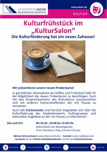 Informationsflyer Kulturfrühstück im KulturSalon