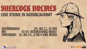 Einladung zum Theaterstück "Sherlock Holmes - Eine Studie in Scharlachrot" von KultLaute