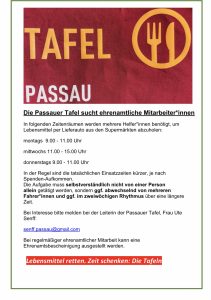 Plakat der Tafel Passau 