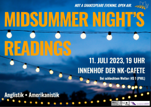 Plakat der Veranstaltung: Midsummer night's readings